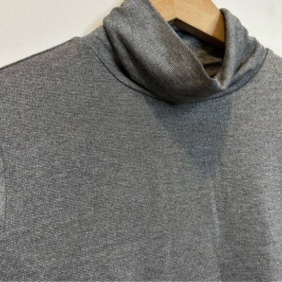 Laura Metallic Knit Turtleneck Top Silver Grey - Picture 6 of 10